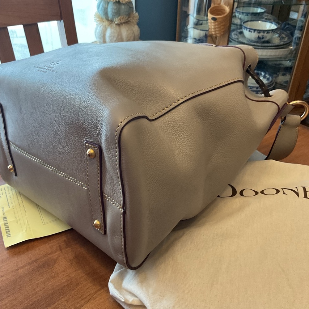 Dooney & Bourke Light Taupe Hattie Drawstring Large - Picture 4 of 16
